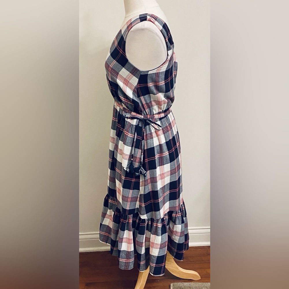 Isabella Sinclair Dickens Blue Red Plaid SZ S Modern Cowgirl Western Chic Dress - Picture 7 of 14